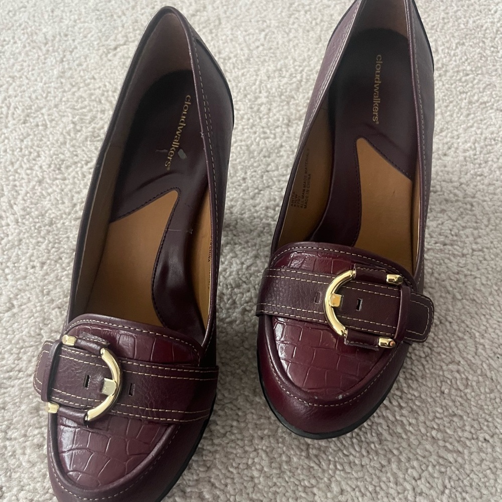 Cloudwalkers Burgundy Loafers with Gold Accent